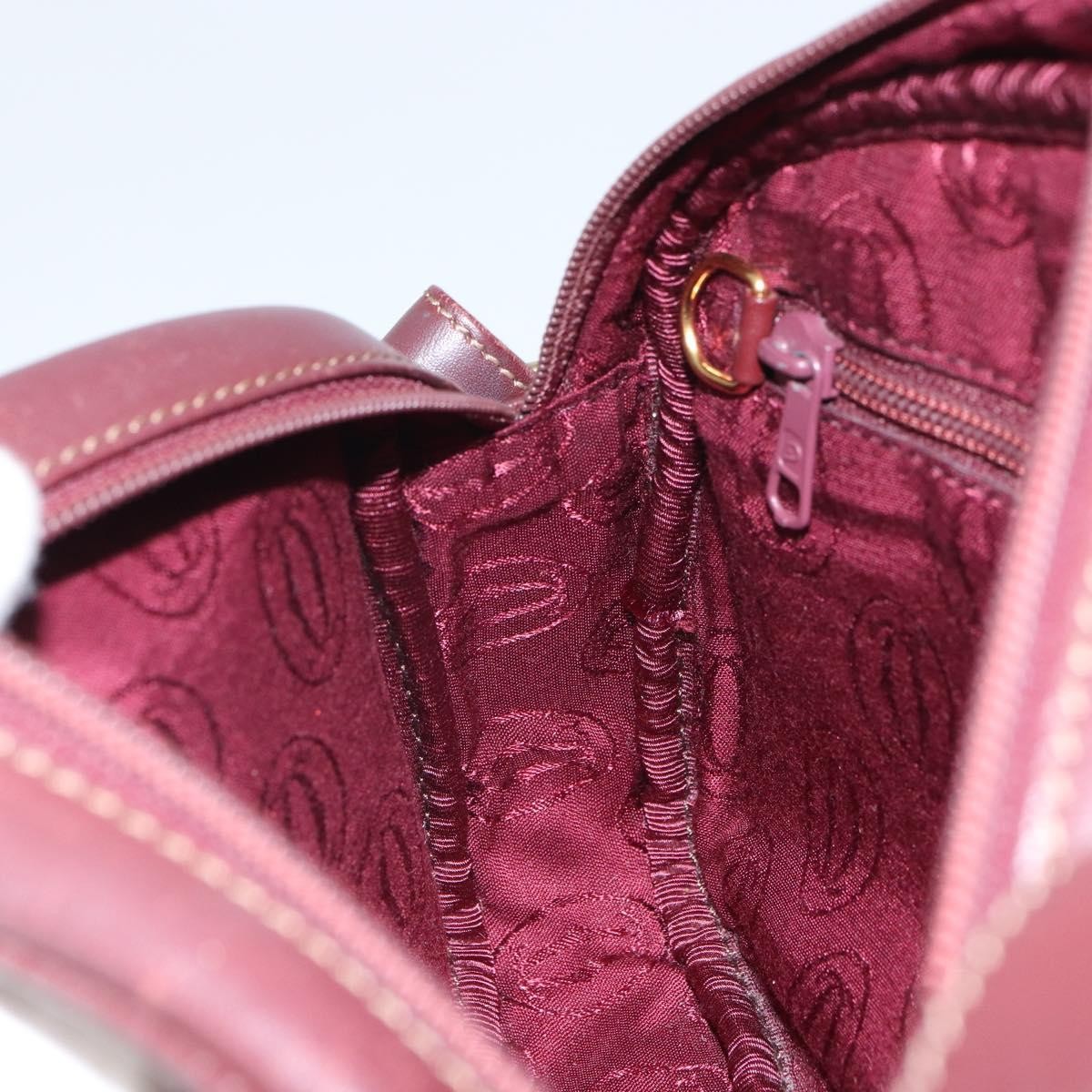 cartier Must de Cartier Shoulder Bag Leather, BURGUNDY, LEATHER, Shoulder bag