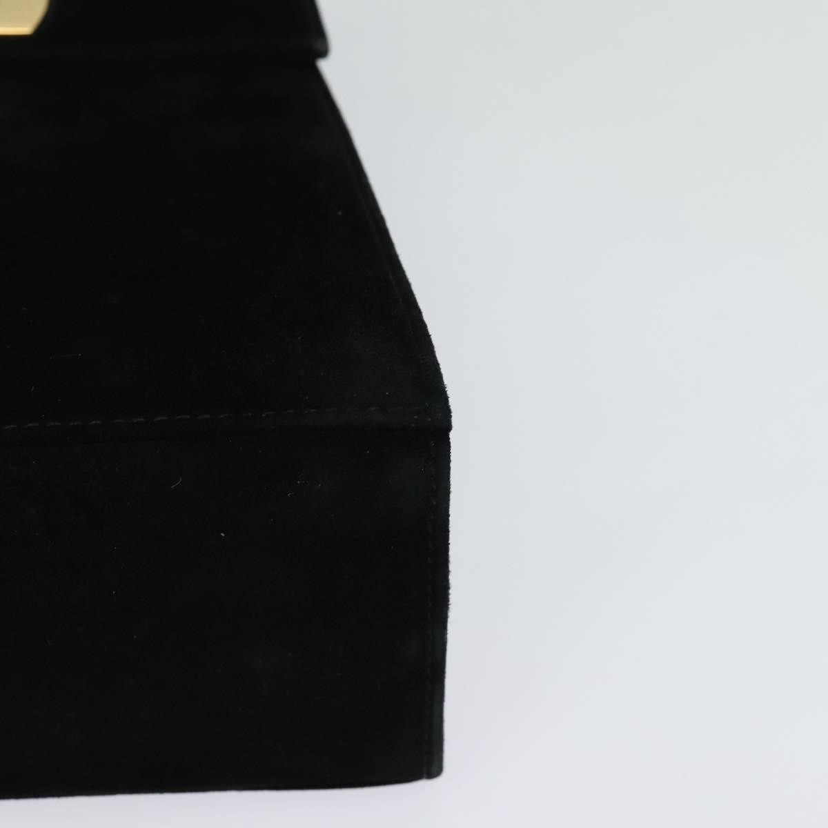 Salvatore Ferragamo Gancini Convertible Top Handle Bag Suede, BLACK, SUEDE, Handbag