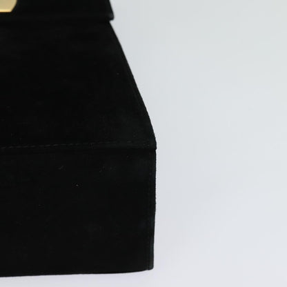 Salvatore Ferragamo Gancini Convertible Top Handle Bag Suede, BLACK, SUEDE, Handbag