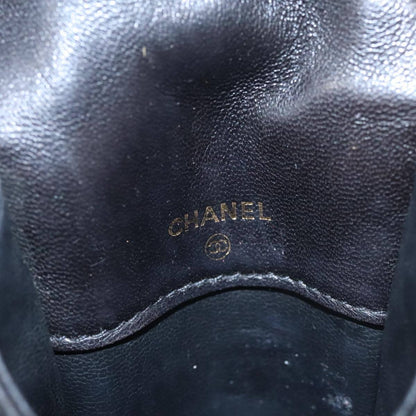 Chanel CC Phone Pouch with Chain Quilted Lambskin, BLACK, LEATHER, Crossbody bag