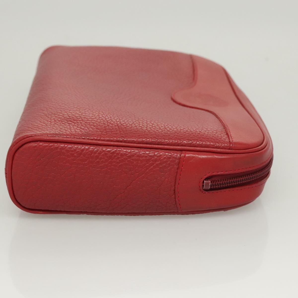 Burberry Logo Zip Around Pouch Leather, RED, LEATHER, Clutche & pouche