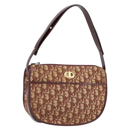 Christian Dior Vintage Trotter Shoulder Bag Canvas, BEIGE, CANVAS, Shoulder bag