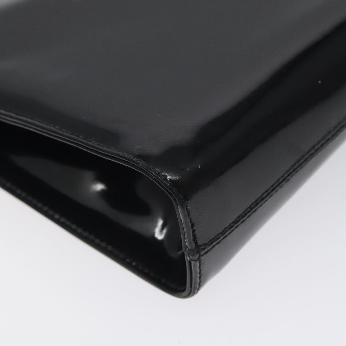 Salvatore Ferragamo Vintage Gancini Chain Shoulder Bag Leather, BLACK, PATENT_LEATHER, Shoulder bag