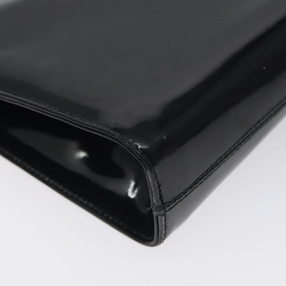 Salvatore Ferragamo Vintage Gancini Chain Shoulder Bag Leather, BLACK, PATENT_LEATHER, Shoulder bag