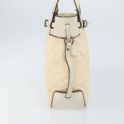 Gucci Belted Bucket Tote GG Canvas with Leather, BEIGE, CANVAS, Tote bag
