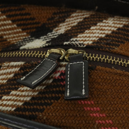 Burberry Blue Label Handbag Wool, BROWN, WOOL, Handbag