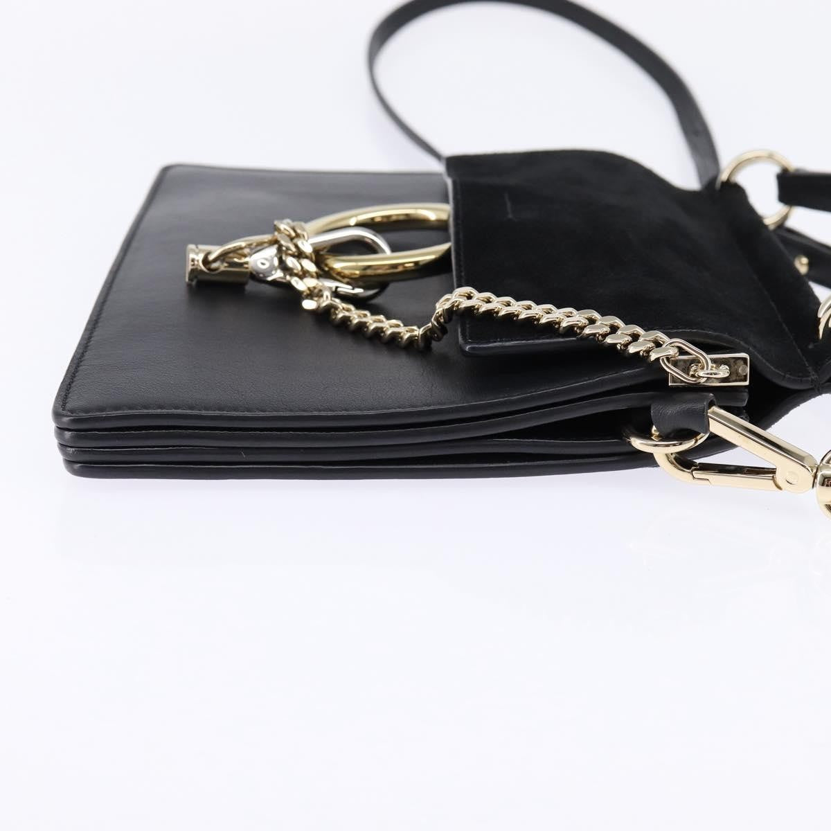 Chloe Faye Top Handle Bag Leather and Suede, BLACK, SUEDE, Handbag