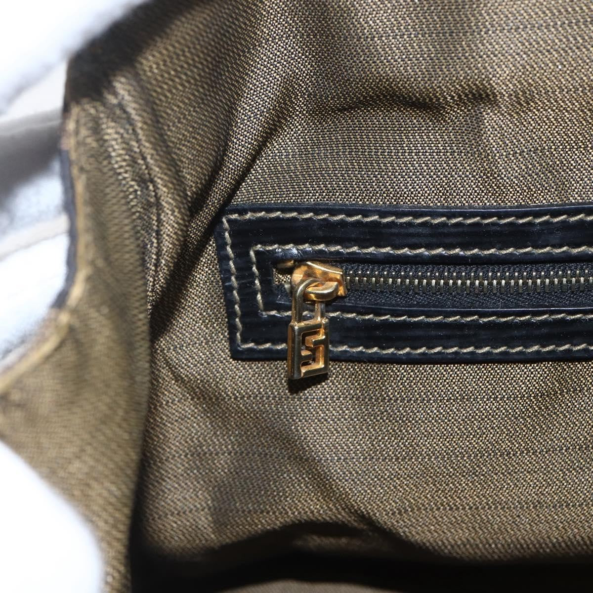 Fendi Vintage Pequin Convertible Boston Bag Coated Canvas, BROWN, CANVAS, Travel bag