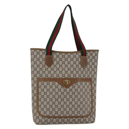Gucci Vintage Web Strap Tote GG Coated Canvas, BEIGE, CANVAS, Tote bag