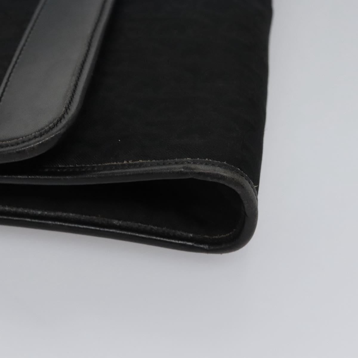 Christian Dior Vintage Chain Flap Shoulder Bag Diorissimo Canvas, BLACK, CANVAS, Shoulder bag