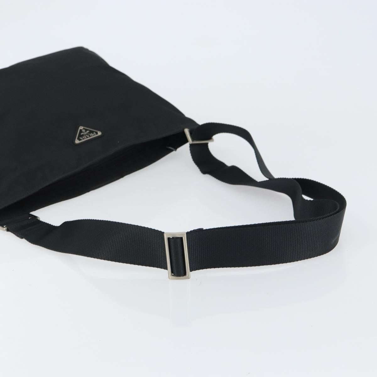 Prada Flat Messenger Bag Tessuto, BLACK, NYLON, Shoulder bag