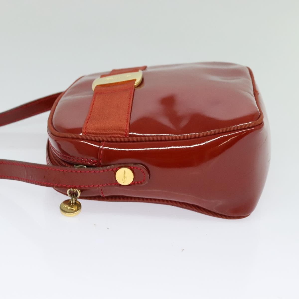 Salvatore Ferragamo Vala Shoulder Bag Patent Leather, RED, PATENT_LEATHER, Shoulder bag