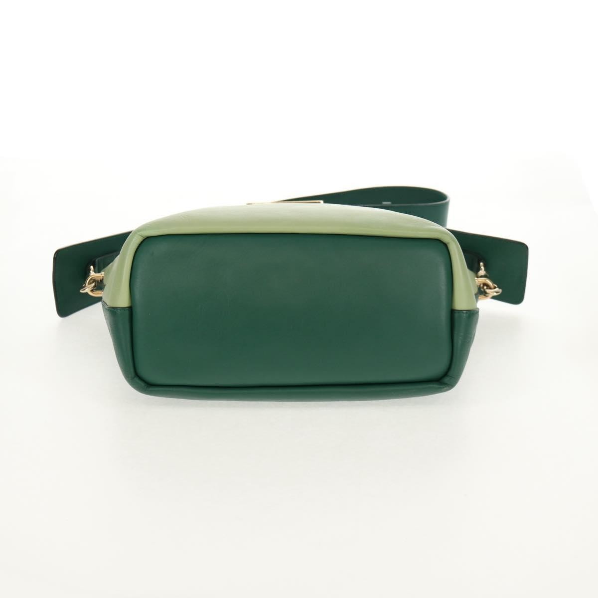 Chloe Bicolor Baylee Satchel Leather, GREEN, LEATHER, Handbag