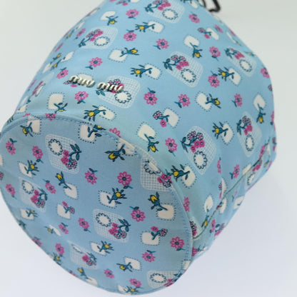 Miu Miu Drawstring Pouch Nylon, BLUE, NYLON, Clutche & pouche