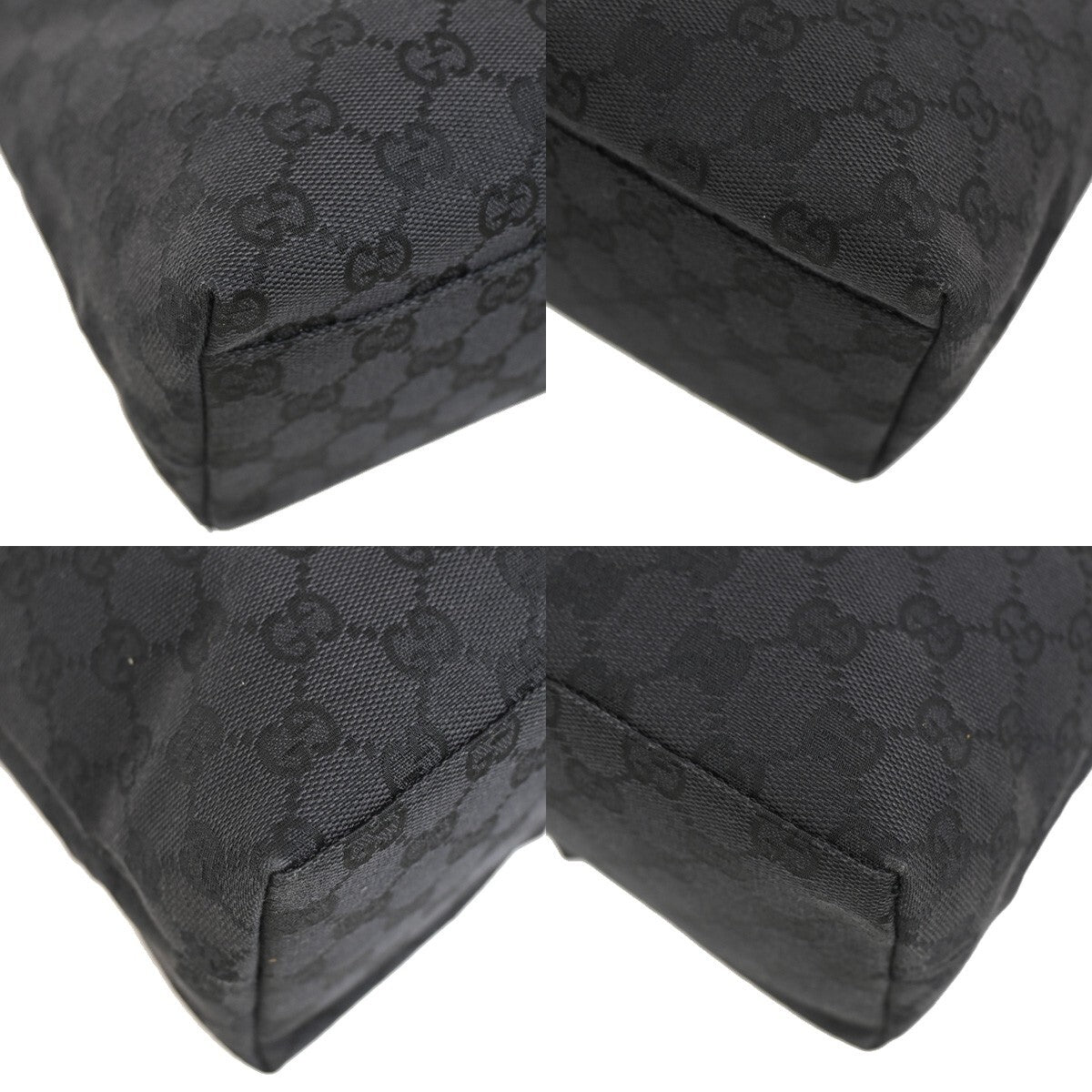 Gucci Double Pocket Tote GG Canvas, BLACK, CANVAS, Shoulder bag