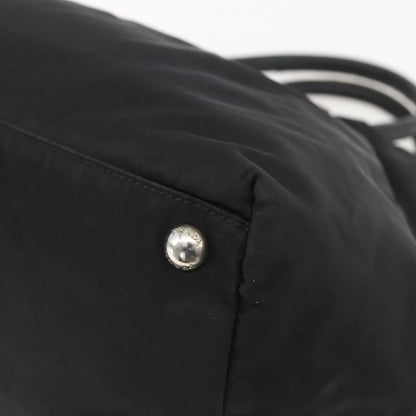 Prada Bow Tote Tessuto with Leather, BLACK, NYLON, Handbag