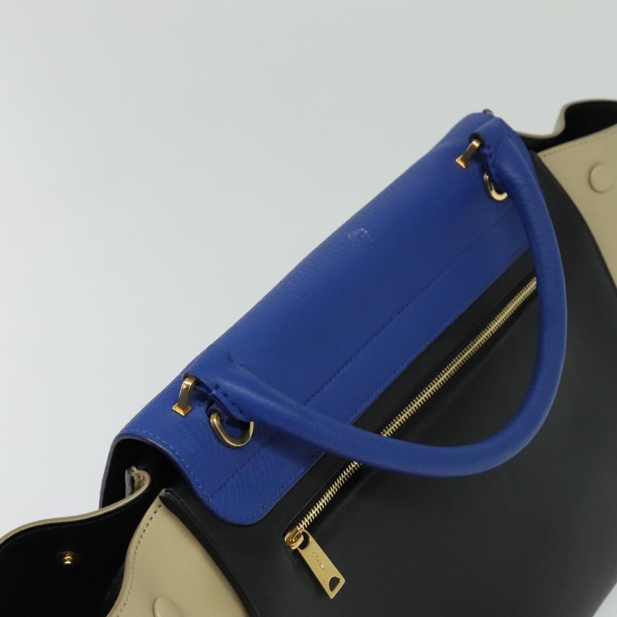 Celine Trapeze Bag Leather, BLUE, LEATHER, Handbag