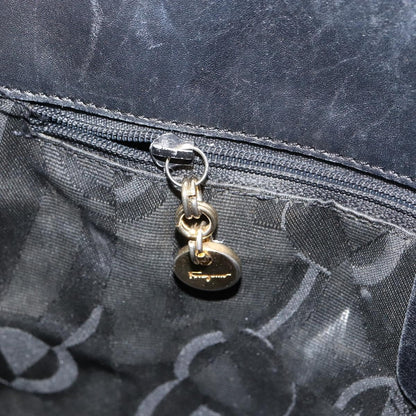 Salvatore Ferragamo Vala Shoulder Bag Canvas, BLACK, CANVAS, Shoulder bag