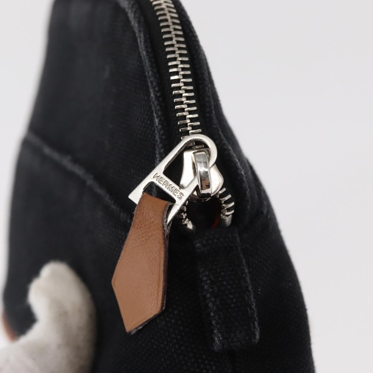 Hermes Bolide Travel Pouch Canvas, BLACK, CANVAS, Clutche & pouche