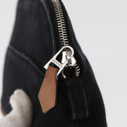 Hermes Bolide Travel Pouch Canvas, BLACK, CANVAS, Clutche & pouche