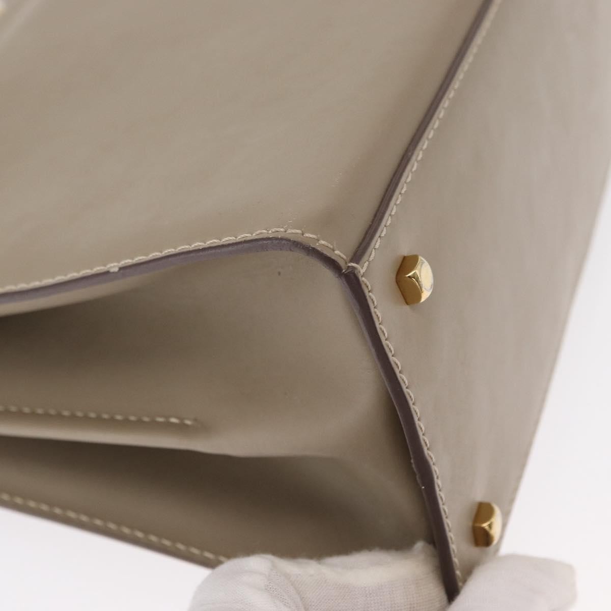 Salvatore Ferragamo Gancini Top Handle Flap Bag Leather, BEIGE, LEATHER, Handbag