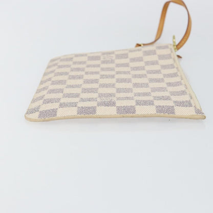 Louis Vuitton Neverfull Pochette Damier, BEIGE, CANVAS, Clutche & pouche