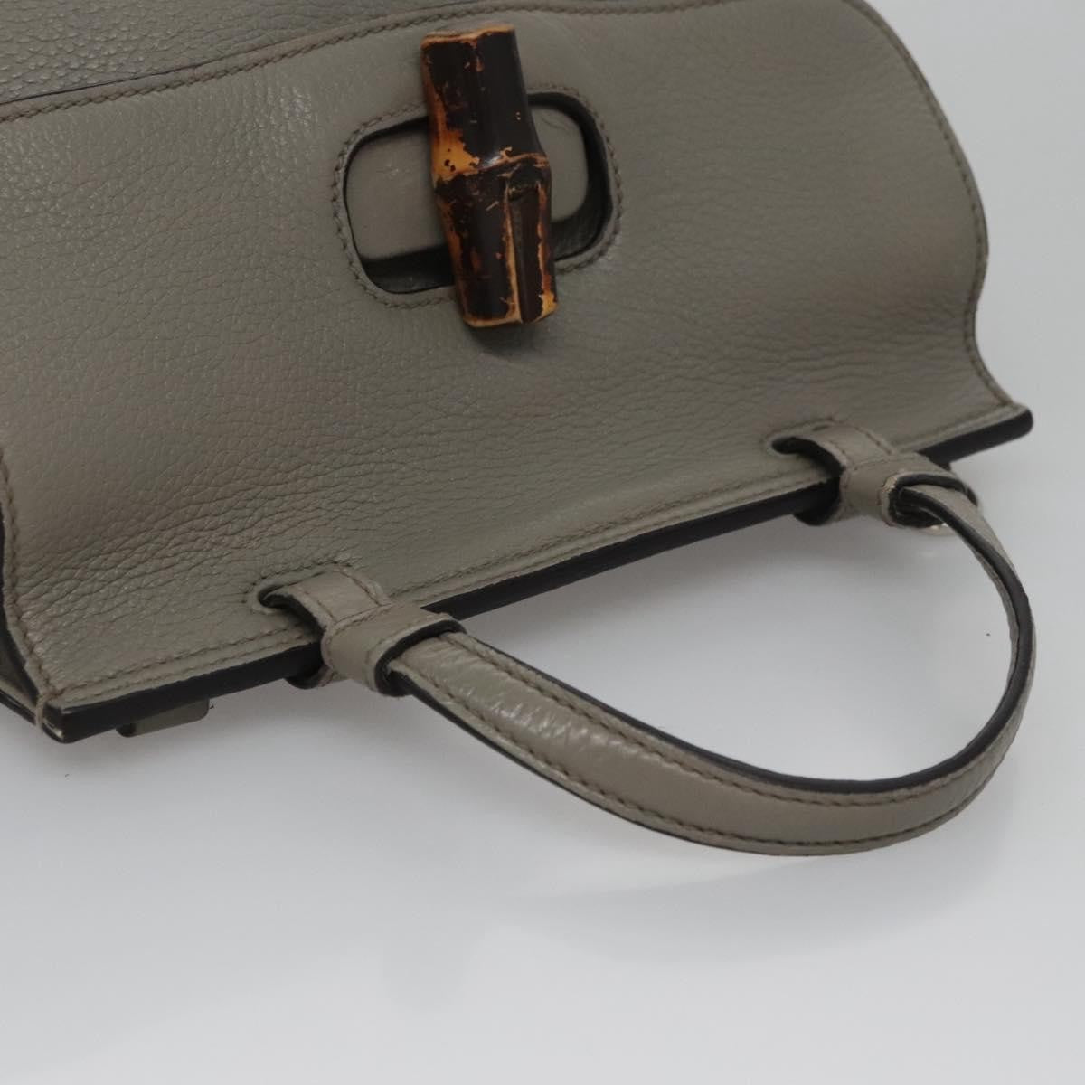 Gucci Bamboo Daily Top Handle Bag Leather, GRAY, LEATHER, Handbag
