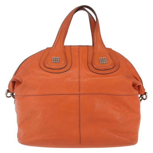 Givenchy Nightingale Satchel Leather, ORANGE, LEATHER, Handbag