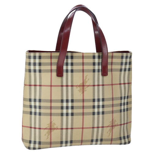Burberry Top Handle Tote Haymarket Coated Canvas, BEIGE, PVC, Tote bag