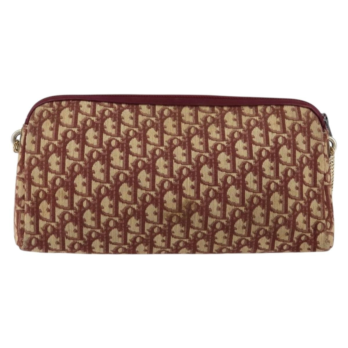 Christian Dior Vintage CD trotter Shoulder bag Canvas, RED, CANVAS, Shoulder bag