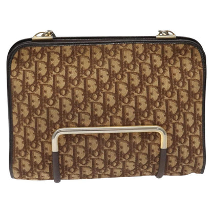 Christian Dior Vintage Trotter Shoulder Bag Canvas, BROWN, CANVAS, Shoulder bag