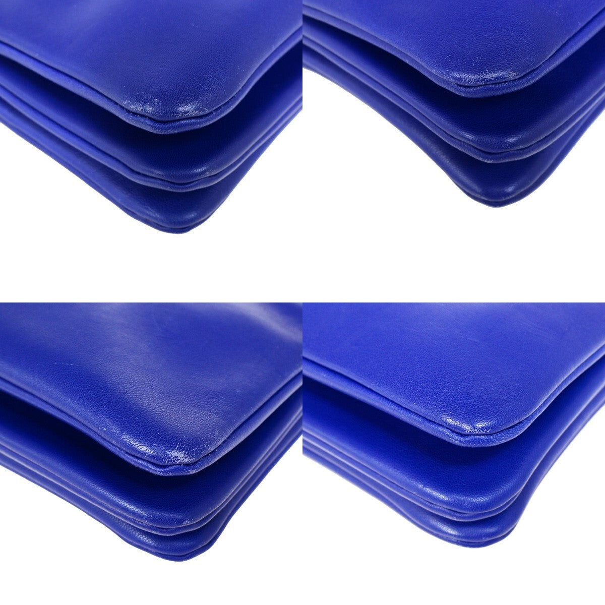 Celine Trio Crossbody Bag Leather, BLUE, LEATHER, Crossbody bag