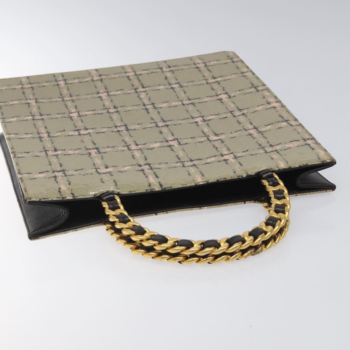 Chanel Vintage Chocolate Bar Tote Leather, Beige, Leather, Tote Bag