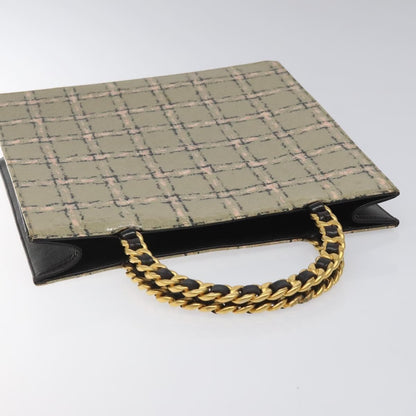 Chanel Vintage Chocolate Bar Tote Leather, Beige, Leather, Tote Bag