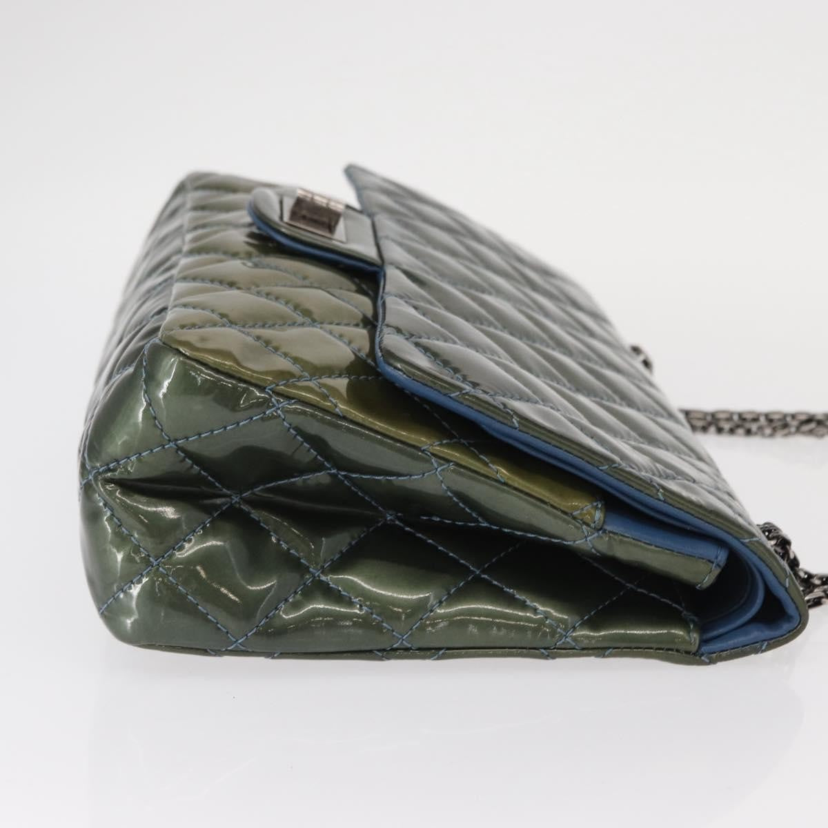 Chanel Reissue 2.55 Flap Bag Quilted Patent, GREEN, PATENT_LEATHER, Shoulder bag
