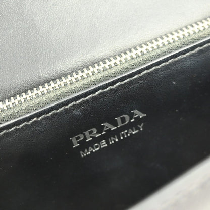 Prada Elektra Shoulder Bag Studded Leather, BLACK, LEATHER, Shoulder bag