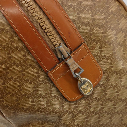Celine Vintage Macadam Handbag Canvas and Leather, Beige, Canvas, Handbag