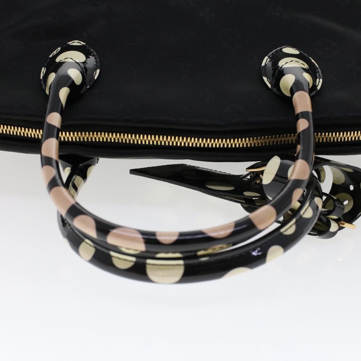 Louis Vuitton Desire Lockit Bag Kusama Infinity Dots Monogram Nylon, BLACK, NYLON, Handbag