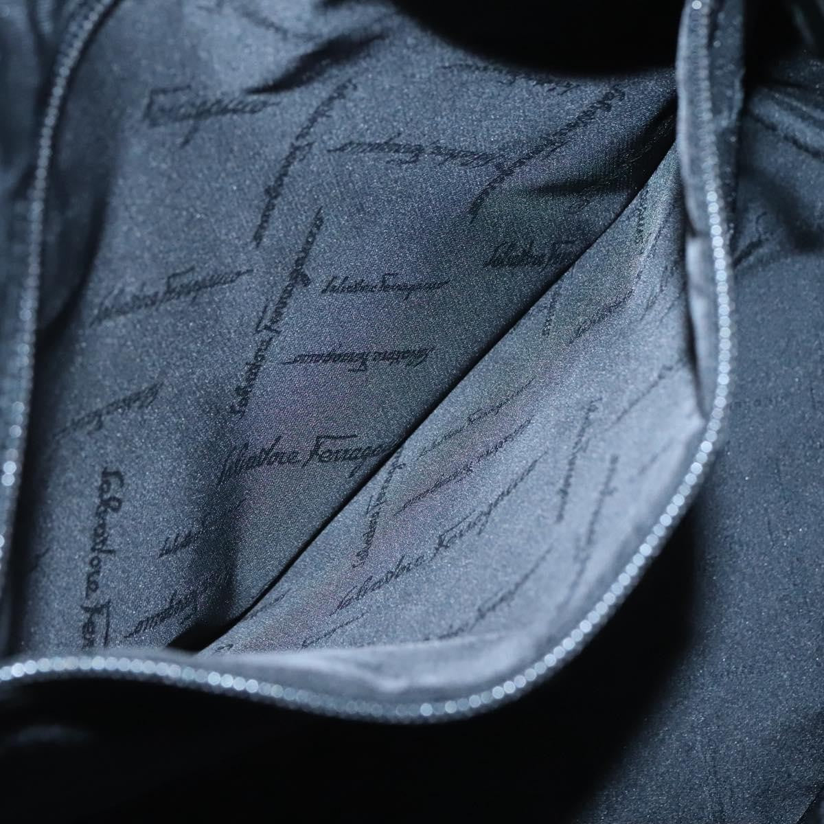 Salvatore Ferragamo Gancini Tote Canvas, BLACK, CANVAS, Tote bag