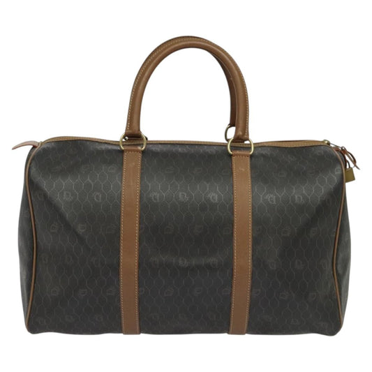 Christian Dior Vintage Honeycomb Handbag Canvas Leather, BLACK, CANVAS, Handbag