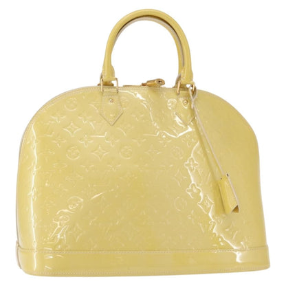 Louis Vuitton Alma Handbag Monogram Vernis, YELLOW, PATENT_LEATHER, Handbag