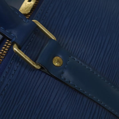 Louis Vuitton Keepall Bag Epi Leather, BLUE, LEATHER, Travel bag