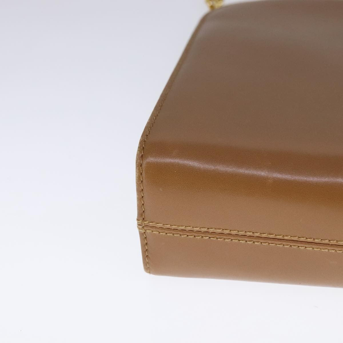 Salvatore Ferragamo Vintage Gancini Chain Shoulder Bag Leather, BEIGE, LEATHER, Shoulder bag