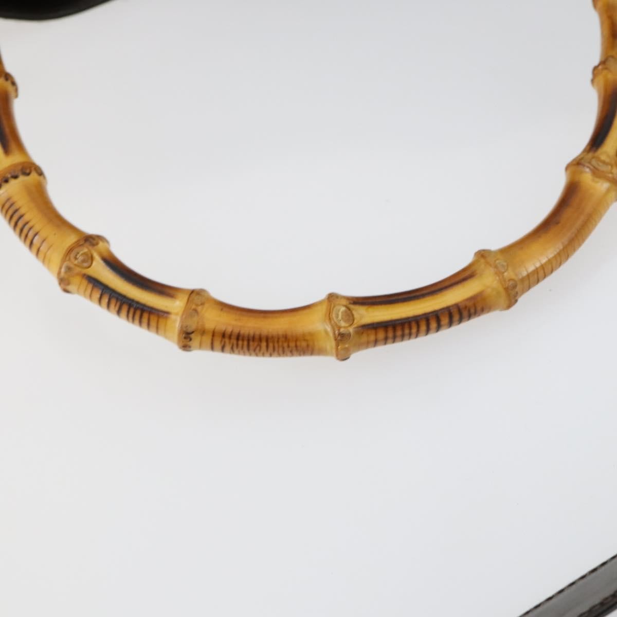 Gucci Vintage Bamboo Handle Bag Nylon, BROWN, NYLON, Handbag