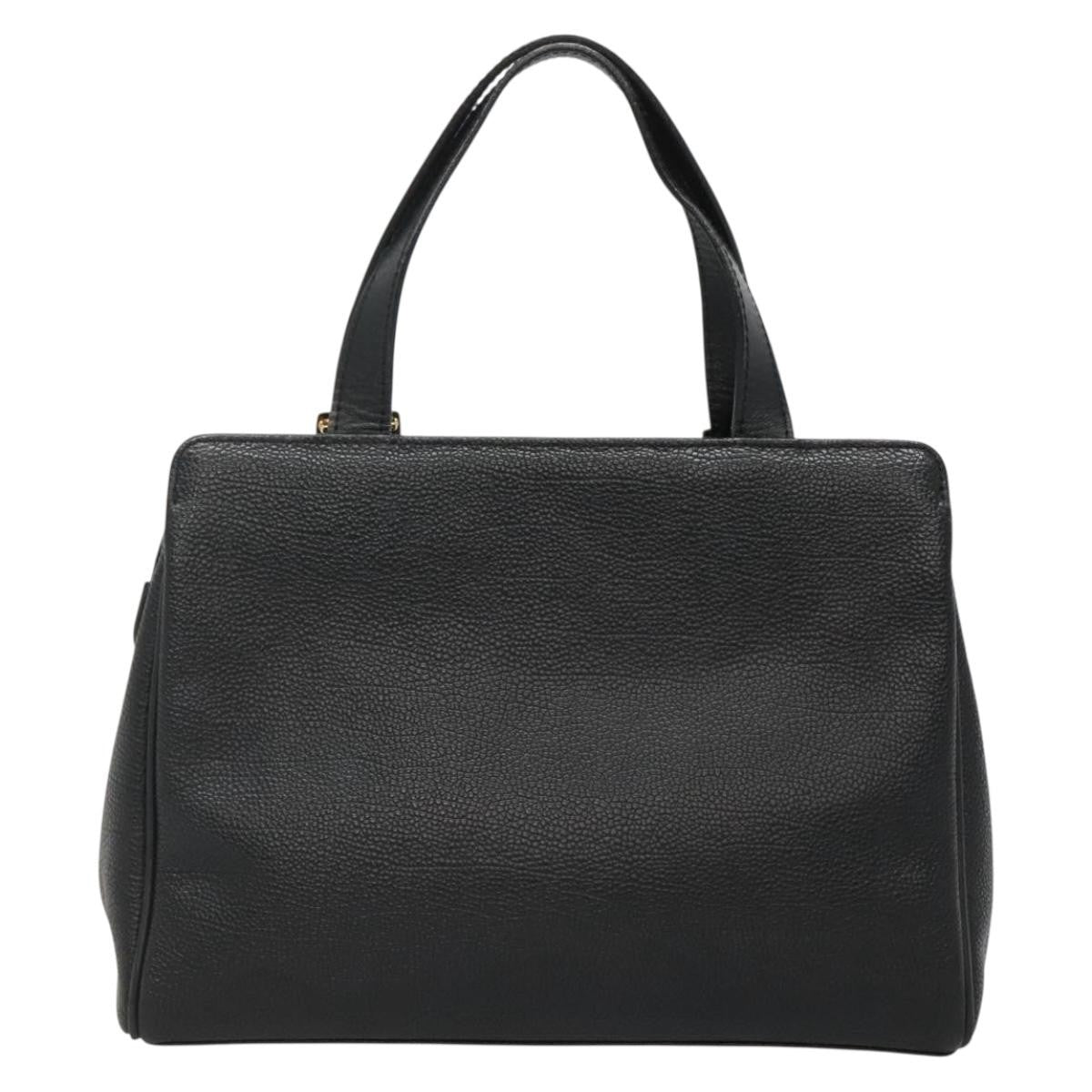 Burberry Vintage Handbag Leather, BLACK, LEATHER, Handbag