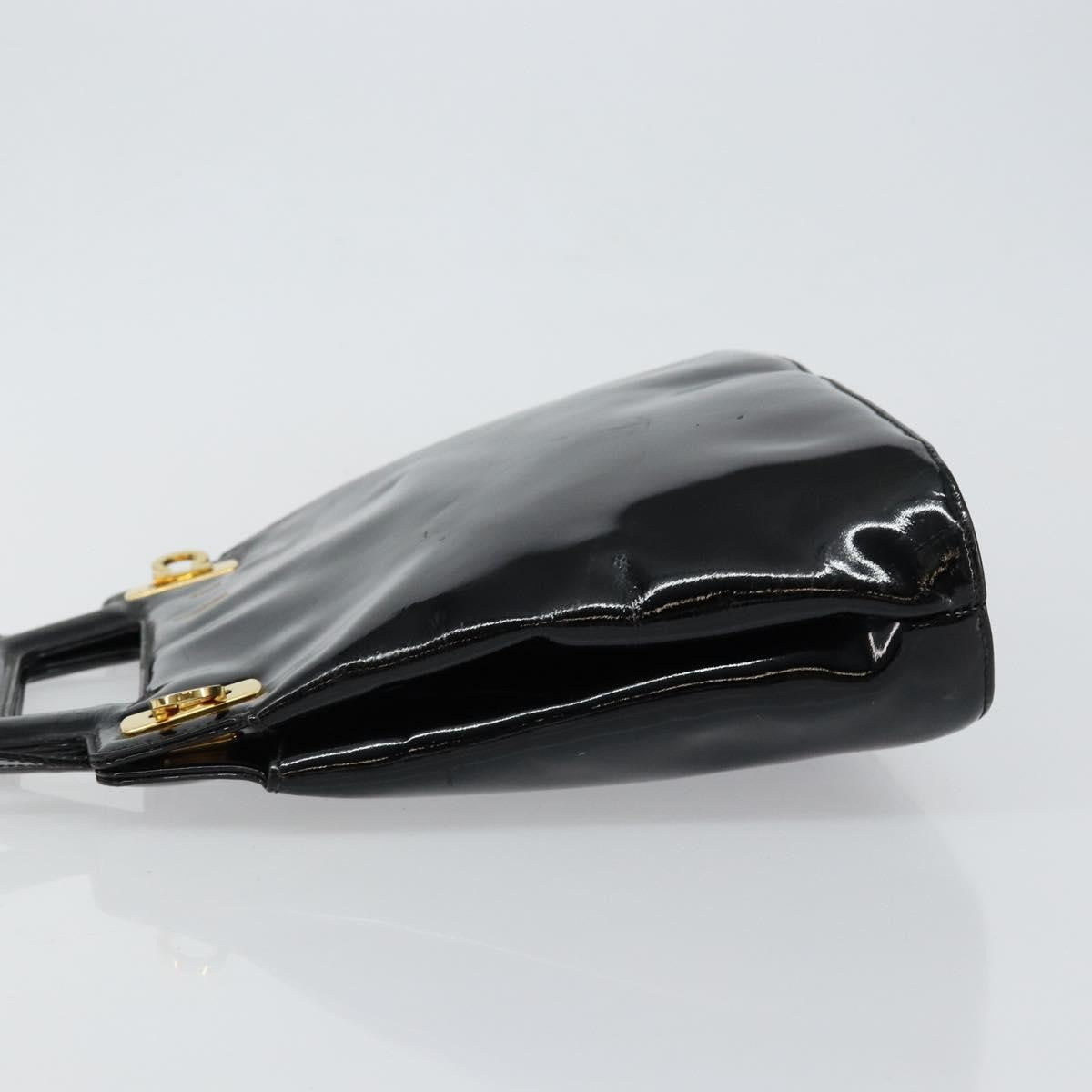 Salvatore Ferragamo Wanda Handbag Patent Leather, BLACK, PATENT_LEATHER, Handbag