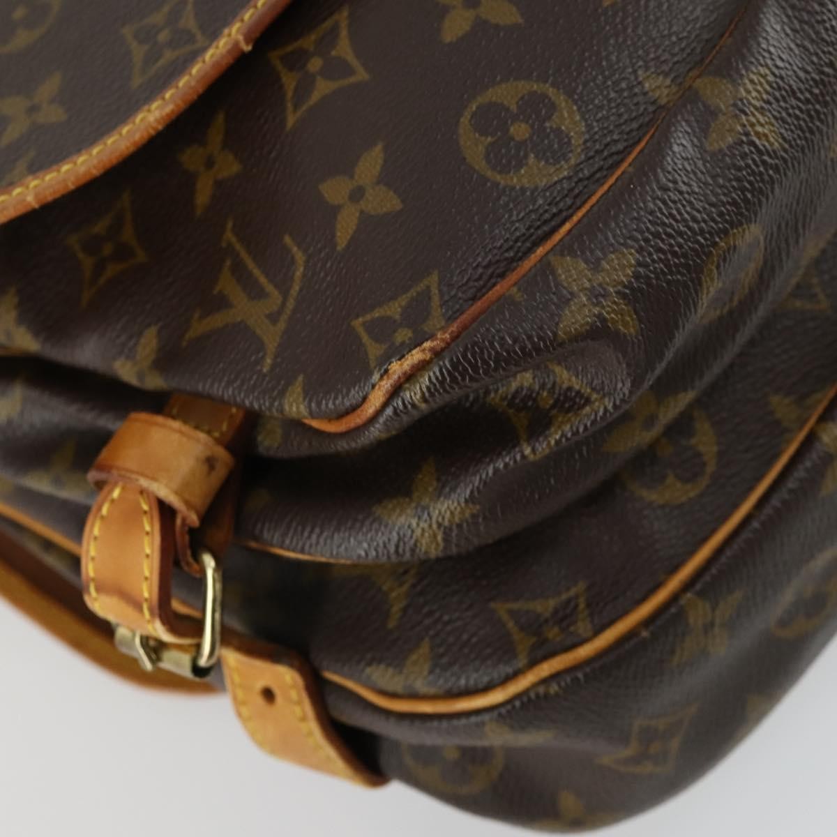 Louis Vuitton Saumur Handbag Monogram Canvas, BROWN, CANVAS, Handbag