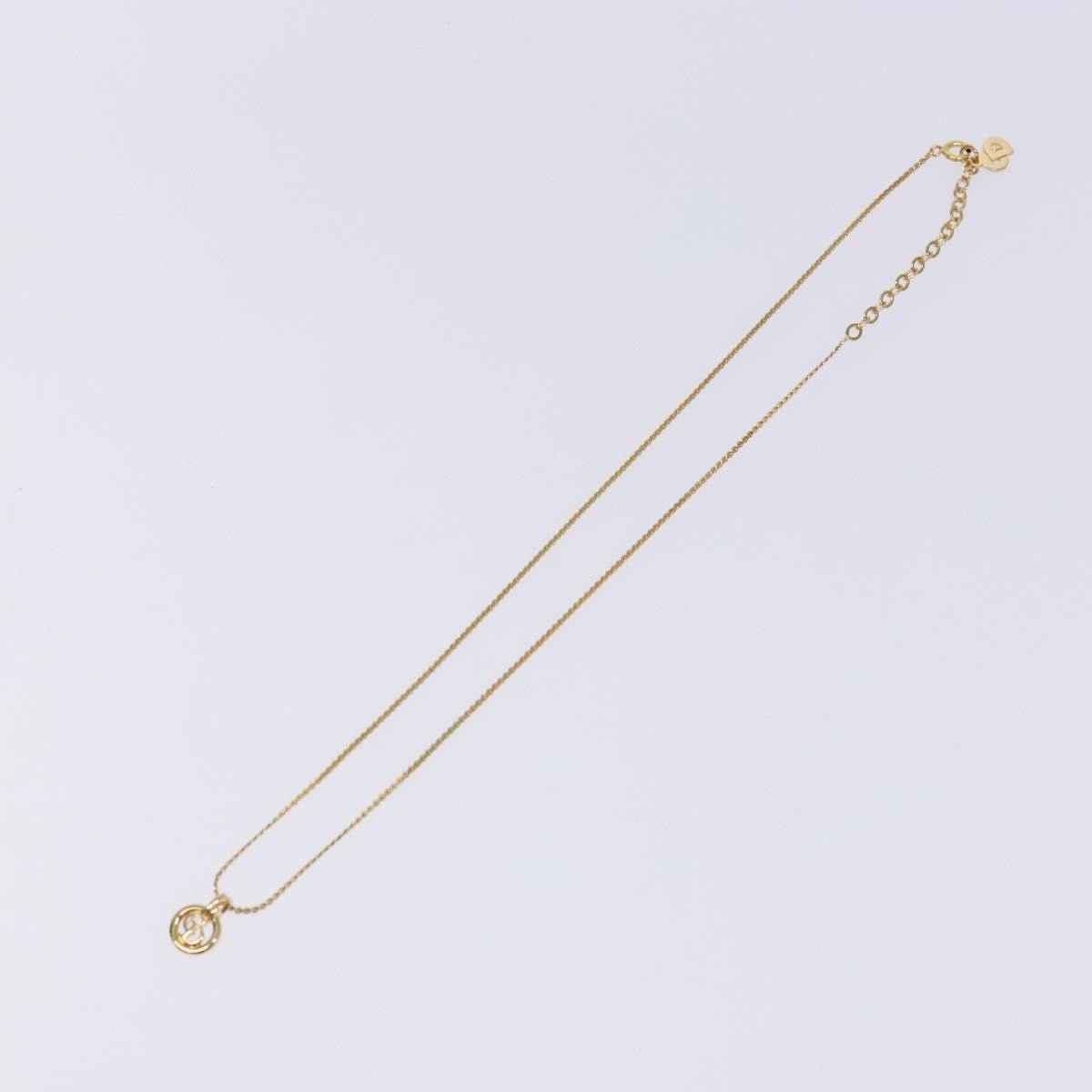 Christian Dior CD Round Pendant Necklace Metal, GOLD, METAL, Necklace