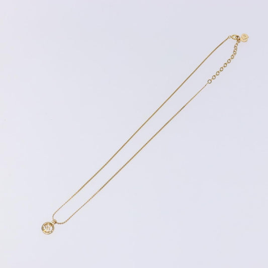 Christian Dior CD Round Pendant Necklace Metal, GOLD, METAL, Necklace