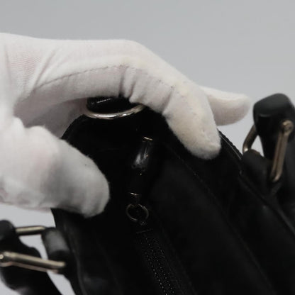 Gucci Vintage Bamboo Handle Bag Nylon, BLACK, CANVAS, Handbag